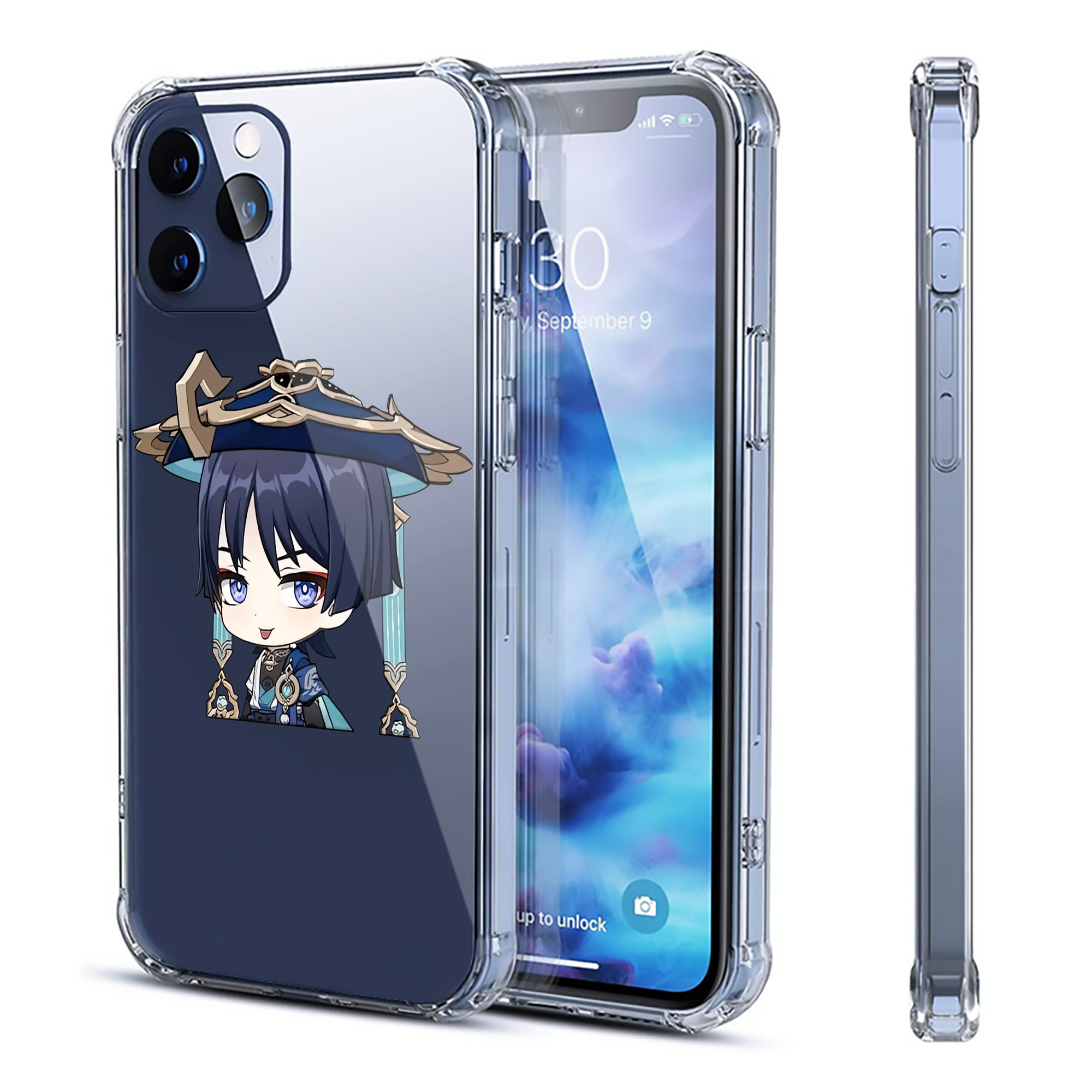 げんし神 さんペい genshin Sanpei 【iPhone 12シリーズ対応】透明スマホケース（クリアソフトケース）